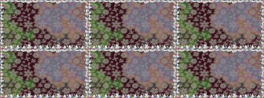 Halk tarzı. Modern çiçek arkaplanı. Moda baskıları için zarif bir şablon. Parlak renkli çiçekleri ve gri yaprakları olan, kusursuz çiçek desenleri..