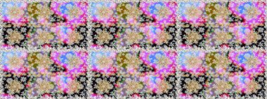 Altın şablon. Kart, duvar kağıdı, ambalaj ve tekstil için klasik tasarım. Raster illüstrasyonu. Kusursuz desenli altın elementler. Tarafsız renklerde Royal retro. Çiçeksel klasik doku.