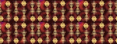 Kahverengi, kırmızı ve sarı renkler. Noel ve yeni yıl moda baskıları için tatil tasarımı. Kar tanelerinin soyut arkaplanlı Noel şablonu. Raster illüstrasyonu.