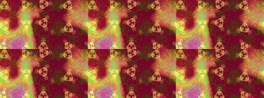 Çizim çiçek deseni duvar kâğıdı olarak kullanılabilir. Kırmızı, yeşil ve turuncu renkli çiçekler. Raster illüstrasyonu.