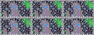 Tekstil için dikişsiz suluboya desen. Sevimli çiçekleri, desenleri, mavi renkleri olan renksiz bir desen. El çizimi çiçek pürüzsüz desen (taş)).