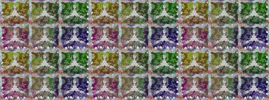 3 boyutlu çiçekler, pürüzsüz. Raster illüstrasyonu. Yeşil renklerde.