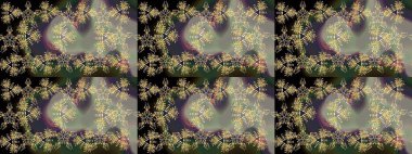 Raster illüstrasyonu. Çiçeklerle suluboya desenli çiçek deseni. Gri renkli güzel tekstil.