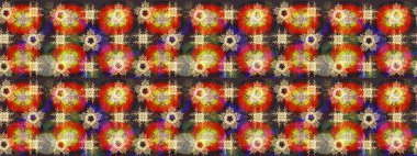 Raster kar taneleri deseni. Renkli arka planda güzel kar taneleri. Raster illüstrasyonu.