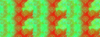 Çiçeksiz desenli, suluboya elle çizilmiş elementler. Parlak renkli fantezi çiçekleri, yapraklar, yeşil, turuncu ve mavi renkli tomurcuklar yeşil, turuncu ve mavi.