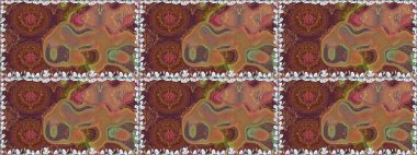 Küçük çiçekteki sevimli çiçek deseni. Kahverengi renkte çiçekler.