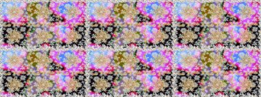 Altın şablon. Kart, duvar kağıdı, ambalaj ve tekstil için klasik tasarım. Raster illüstrasyonu. Kusursuz desenli altın elementler. Tarafsız renklerde Royal retro. Çiçeksel klasik doku.