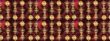 Kahverengi, kırmızı ve sarı renkler. Noel ve yeni yıl moda baskıları için tatil tasarımı. Kar tanelerinin soyut arkaplanlı Noel şablonu. Raster illüstrasyonu.