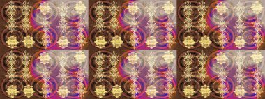 Kahverengi, bej ve pembe renklerde kar tanesi süsü. Kar tanesi süsü Raster illüstrasyonu. Güzel süs eşyası. Kar taneleri izole edildi.