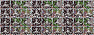 Renklerle. Renkli papatya deseni. Raster illüstrasyonu.