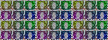 Raster illüstrasyonu. Kusursuz çiçek deseni. Raster illüstrasyonu. Asya tekstil tarzında. Yeşil renkte çiçekler.