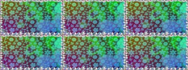 Raster illüstrasyonu. Kusursuz. Şirin çiçek elementleri. Mavi renkte çiçekler.