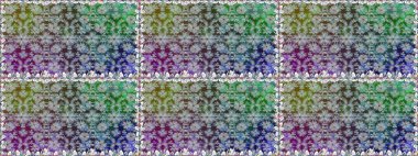 Çiçekli karalama şeklinde Raster çiçek deseni. Gri renkte yaz çiçekleri. Raster illüstrasyonu.