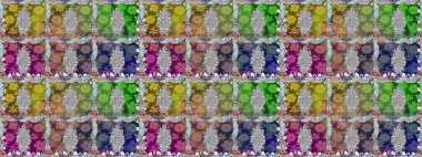 Kusursuz desenli, modaya uygun kumaş deseni. Düz Çiçek Elementleri Tasarımı. Şirin çiçek elementleri. Raster illüstrasyonu. Renkli Bahar Teması Kusursuz Arkaplan.