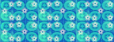 Raster Noel soyut renkli arka plan ve tatlı kar tanesi. Farklı kar taneleri toplayıcısı, mavi, nötr ve yeşil renklerde kış elementleri..