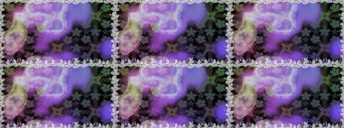 Renkli Bahar Temalı Kusursuz Arkaplan. Mor renkli çiçekler. Çiçekli, suluboya desenli kusursuz çiçek deseni. Düz Çiçek Elementleri Tasarımı. Raster illüstrasyonu.