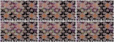 Raster illüstrasyonu. Renkli Bahar Temalı Kusursuz Arkaplan. Düz Çiçek Elementleri Tasarımı. Gri renkli çiçekler. Çiçekli, suluboya desenli kusursuz çiçek deseni.