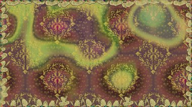 Çiçeksel fantezi tasarımı, parlak bir arka planda, kusursuz bir desen. Renkli Bahar Temalı Kusursuz Arkaplan. Düz Çiçek Elementleri Tasarımı.