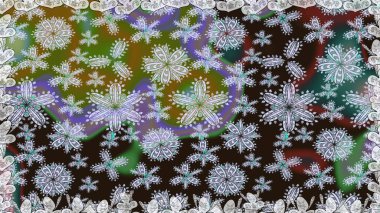 Tarafsız renklere karalamalar çizen kusursuz çiçek deseni. Raster illüstrasyonu.