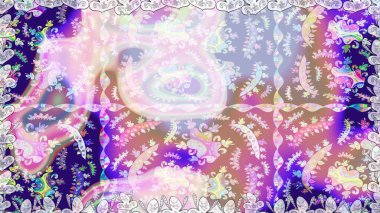 Raster Çiçek İllüstrasyonu güzel tekstil. Tarafsız renklerde etnik çiçeklerle kusursuz bir desen..