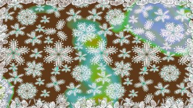 El çizimi. Çiçekli, yapraklı, çiçeksiz çiçek desenli. Raster illüstrasyonu.