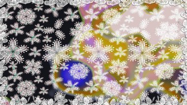 Raster illüstrasyonunda kusursuz çiçek deseni. Tarafsız renklerde çiçekler.