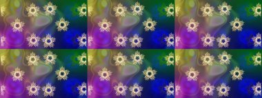 Raster kar taneleri deseni. Renkli arka planda güzel kar taneleri. Raster illüstrasyonu.