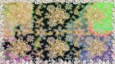 Düz elle çizilmiş klasik koleksiyon. Arkaplan, kumaş, altın duvar kağıdı. Altın elementlerle nötr renklerde altın desen. Raster altın pürüzsüz desen.