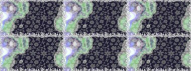 Parlak renkli çiçekleri ve gri renkli yaprakları olan kusursuz çiçek desenleri. Moda baskıları için zarif bir şablon. Modern çiçek arkaplanı. Halk stili.