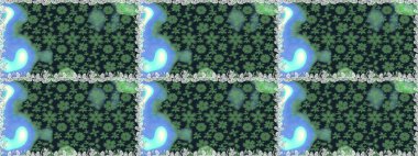 Düz Çiçek Elementleri Tasarımı. Renkli Bahar Temalı Kusursuz Arkaplan. Raster Modaya uygun kumaş deseni. Gri renkli şirin çiçek deseni.