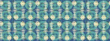 Mavi, bej ve yeşil renklerde kar tanesinden yapılmış kış deseni. Kış konsepti Raster illüstrasyonu. Düz yatıyordu.