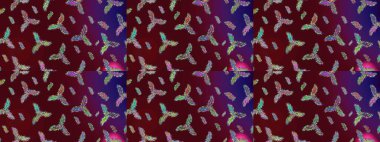 Raster illüstrasyonu. Yuvarlak raster kar tanesi. Soyut kış kahverengi, mor ve mavi süs. Renkli arka planda izole tatlı kar taneleri. Güzel kar tanesi..