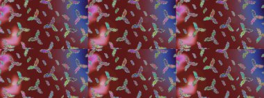 Kırmızı, kahverengi ve mor renkte kar tanesi süsü. Kar taneleri izole edildi. Kar tanesi süsü Raster illüstrasyonu. Güzel süs eşyası..