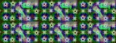 Kar tanesi süsü Raster illüstrasyonu. Güzel süs eşyası. Kar taneleri izole edildi. Yeşil, mavi ve gri renkte kar tanesi süsü.