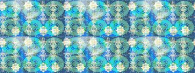 Raster kış deseni. Raster illüstrasyonu. Çiçek Elementleri 'nin soyut geçmişi. Mavi, nötr ve yeşil renkler üzerine tasarım.