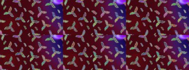 Kar taneleri, kar yağışı. İllüzyon. Düşen Noel stili kar taneleri. Güzel raster kahverengi, mor ve mor kar taneleri renkli bir arkaplanda izole edilmiş..