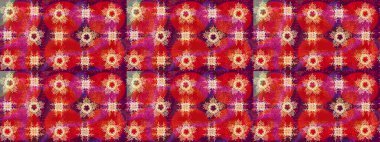 Kar taneleri radyal kırmızı, mor ve pembe renkler. Renkli arka planda güzel kar taneleri. Raster illüstrasyonu..