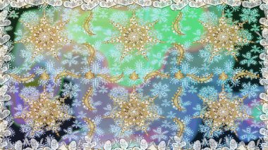 Kusursuz oryantal klasik altın desen. Tarafsız renklerde altın tekrarlayan elementler içeren Raster soyut arkaplanı.