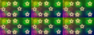 Raster kar taneleri deseni. Renkli arka planda güzel kar taneleri. Raster illüstrasyonu.