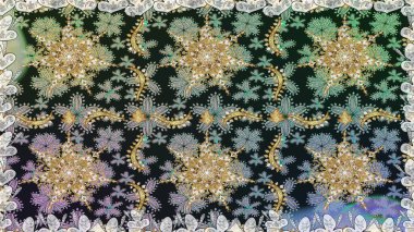 Barok tarzında kusursuz bir doğulu süsü. Raster geleneksel altın pürüzsüz desen gri renklerde.