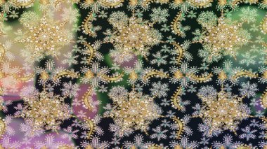 Paisleys zarif çiçek desenli dikdörtgen arka plan duvar kâğıdı illüstrasyonlu klasik stil, modern 3D çizgili sanat altın ve gri desenli çiçek yaprakları ve süslemeleri..