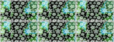 Çiçek kolajı. Küçük çiçekte güzel bir desen var. Çiçek arkaplan. - Yeşil çiçekler. Doğa. Raster deseni. Çiçek bileşimi.