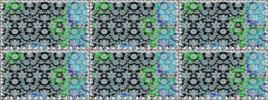 Gri renkli çiçekler. Raster illüstrasyonu. Raster illüstrasyonu. Asya tekstil tarzında. Kusursuz çiçek deseni.