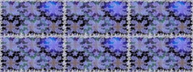 Retro tekstil tasarım koleksiyonu. Mavi maviye. Çiçekli ipek eşarp. 1950-1960 motifleri. El çizimi çiçek elementleriyle soyut, dikişsiz raster deseni..