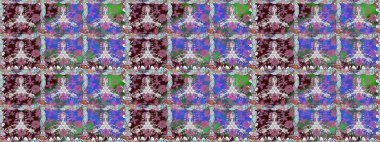 Mavi renkli çiçekler. Asya tekstil tarzında. Raster illüstrasyonu. Kusursuz çiçek deseni. Raster illüstrasyonu.