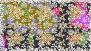 Klasik klasik klasik arka plan. Kusursuz klasik raster grisi ve altın desenli. Geleneksel oryantasyon süsü.