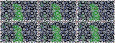 Küçük gri çiçeklerle oldukça eski bir besin torbası deseni. Tekstil, kumaş, kapaklar, duvar kağıtları, baskı, naylon, yapıştırma, örgü, dekupaj için çiçeksiz arkaplan.