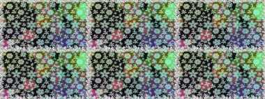 Raster. Gri renkli güzel çiçeklerle kusursuz desen, suluboya çiçek deseni, duvar kağıdı, kart veya kumaş için fayanslı..