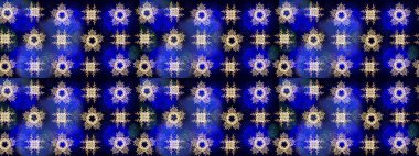 Basit bir kar tanesi. Kışın sembolü, mutlu noeller, mutlu yeni yıl kutlaması Raster illüstrasyonu. Mavi, siyah ve mor renkli şirin kar taneleri. Soyut duvar kağıdı, ambalaj dekorasyonu.