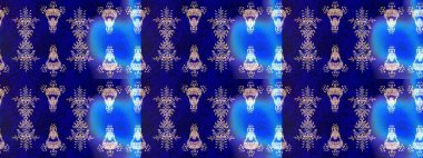 Mavi, nötr ve siyah renkli kristal kar tanesi. Raster illüstrasyonu.